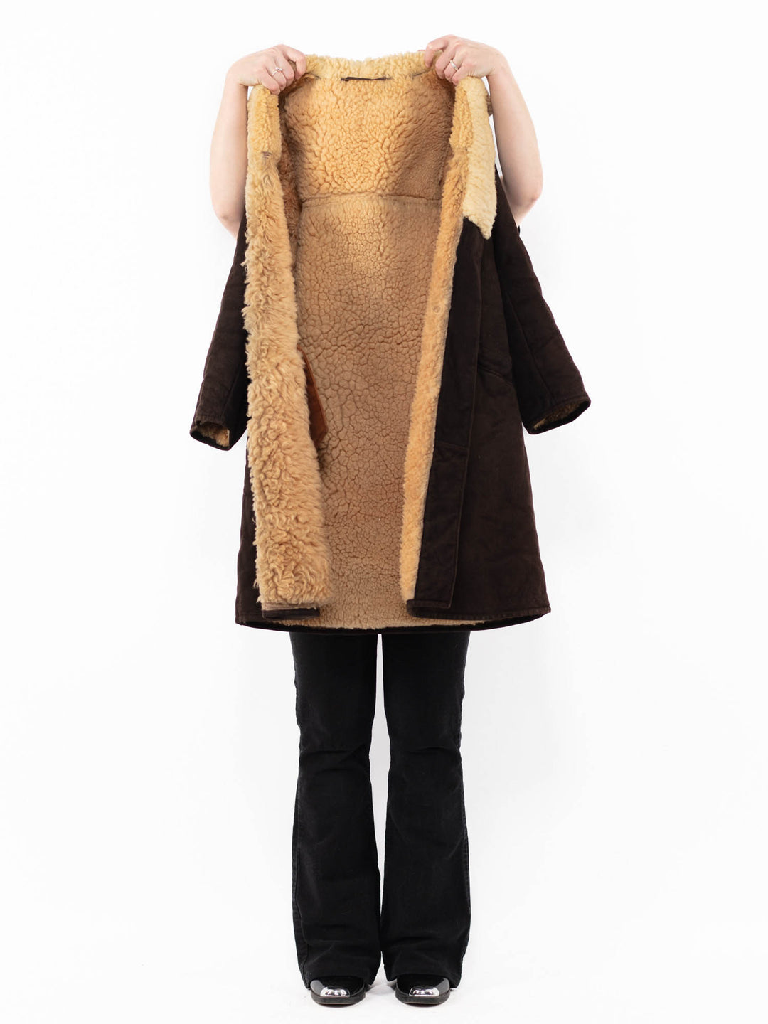 Vintage 70's Women Sheepskin Coat in BrownA0967