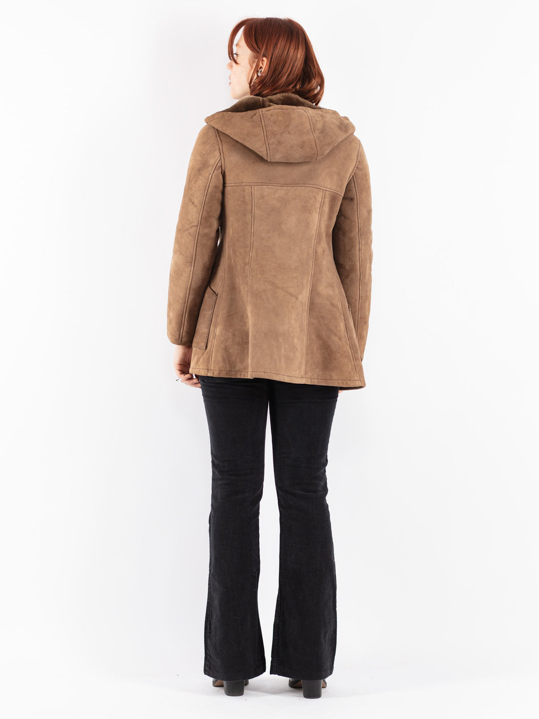 Vintage 70's Women Sheepskin Coat in Beige