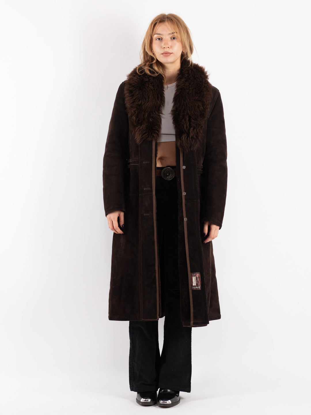 Vintage 70's Women Sheepskin Coat in BrownV8713