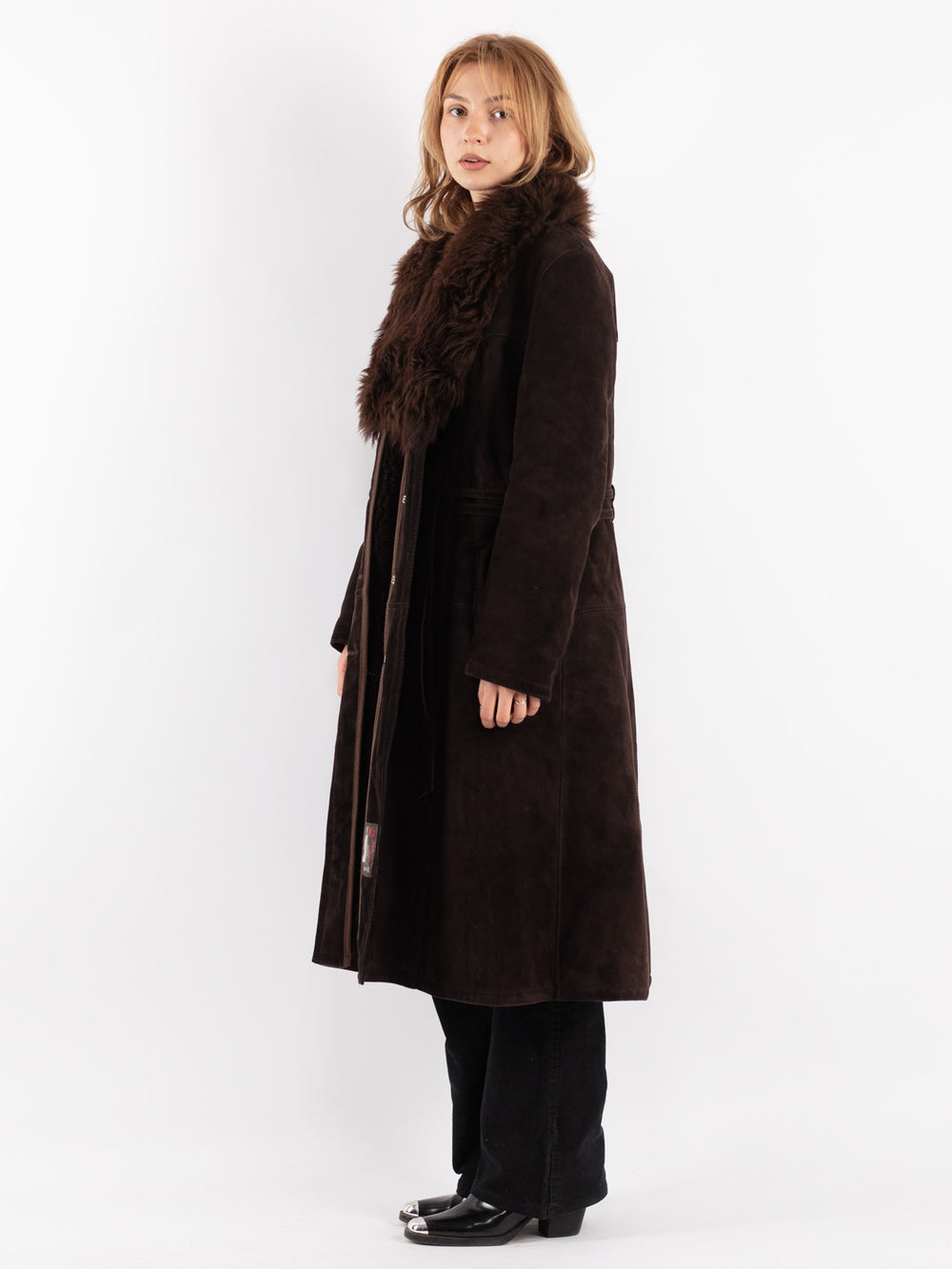 Vintage 70's Women Sheepskin Coat in BrownV8713
