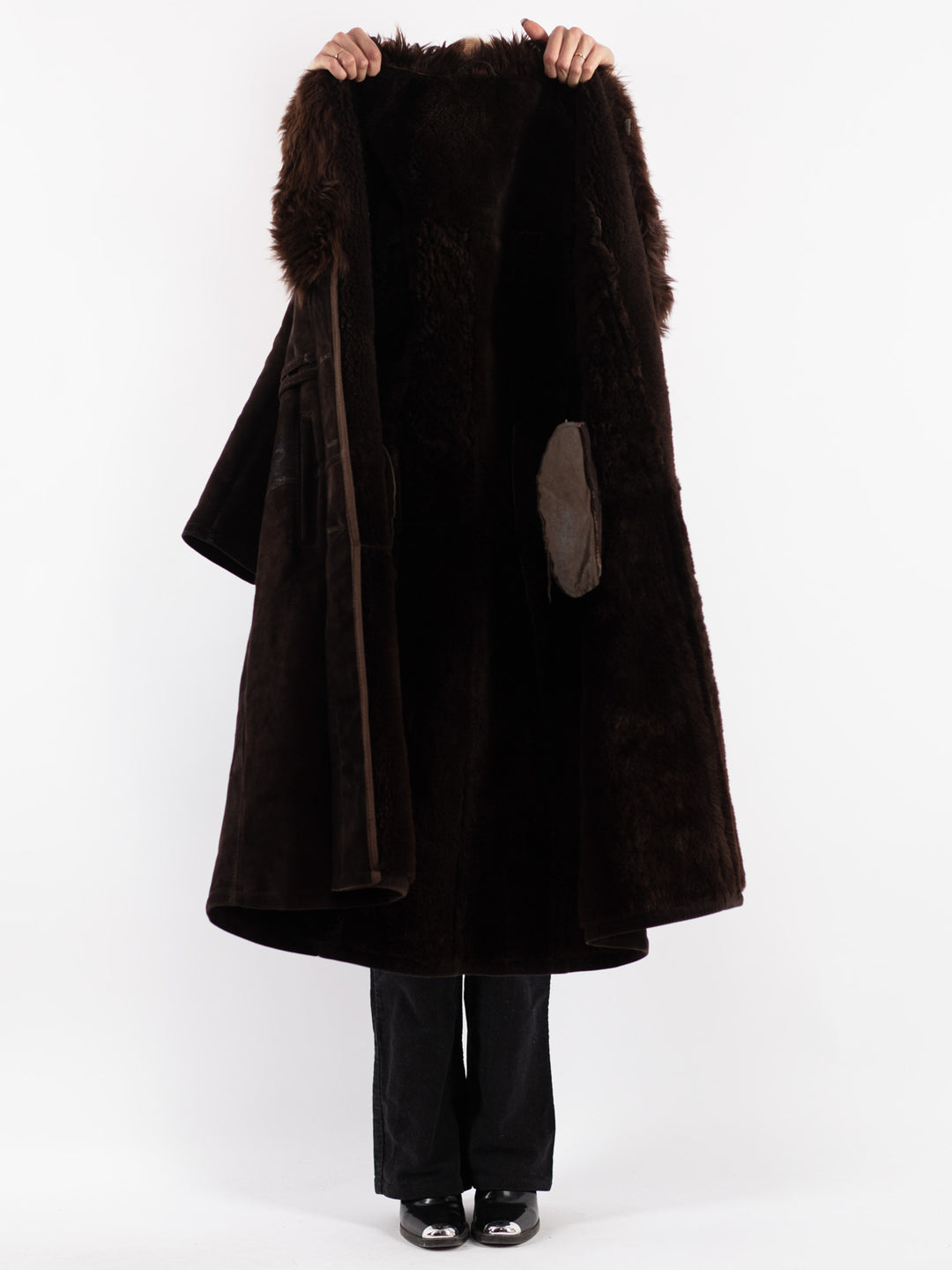 Vintage 70's Women Sheepskin Coat in BrownV8713