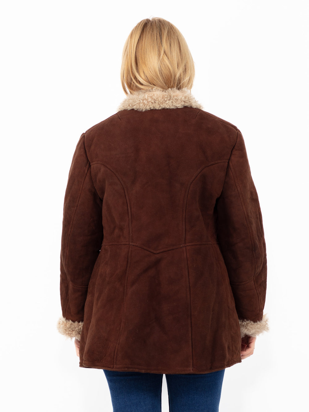 Vintage 70's Women Sheepskin Coat in BrownA0842