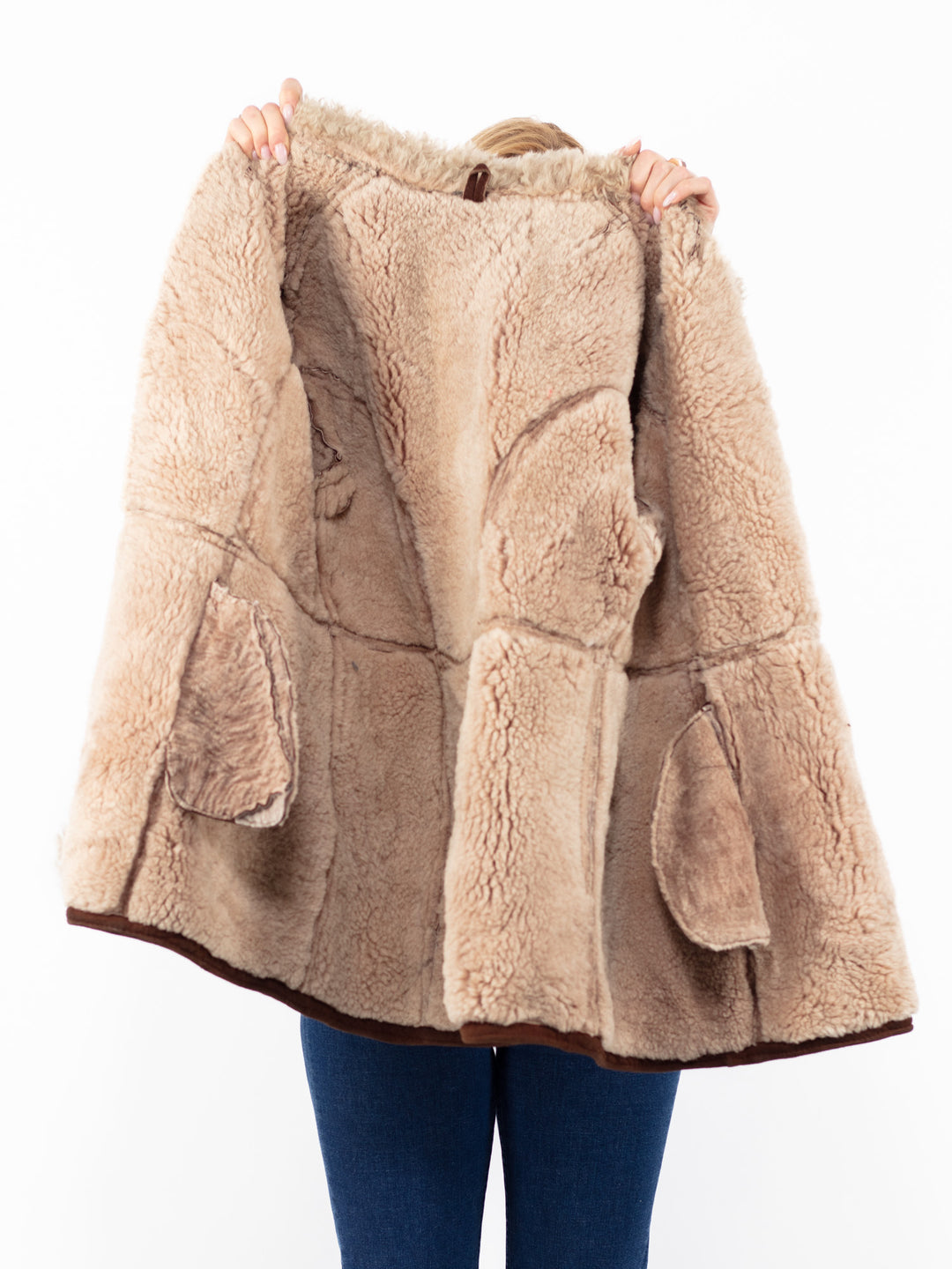 Vintage 70's Women Sheepskin Coat in BrownA0842