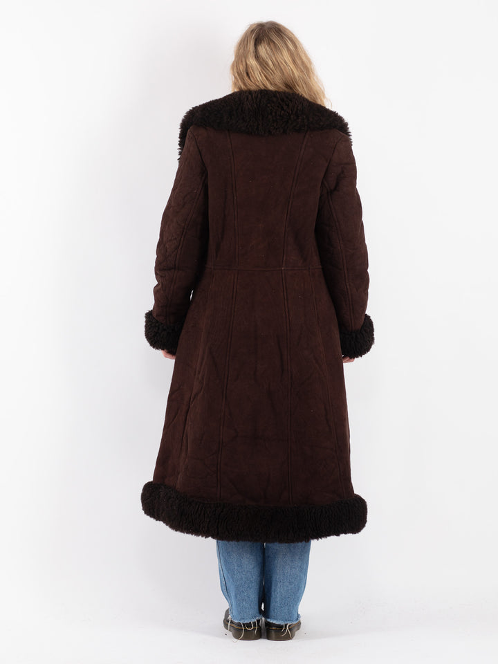 Vintage 70's Women Sheepskin Coat in BrownV9085