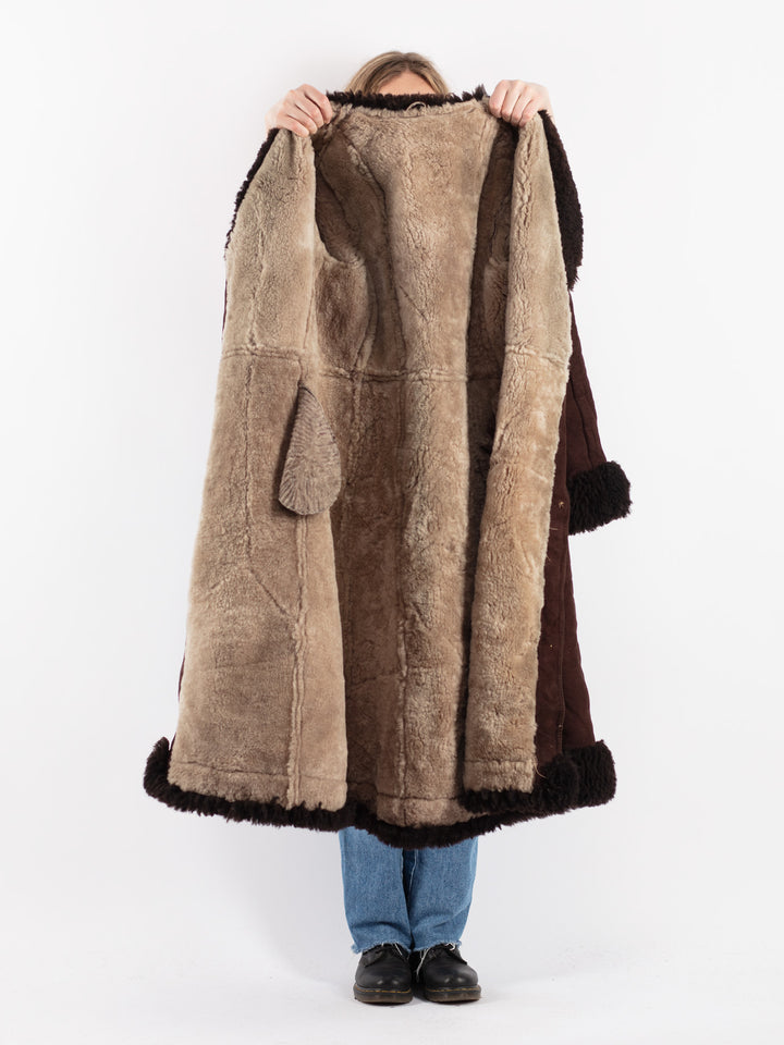 Vintage 70's Women Sheepskin Coat in BrownV9085