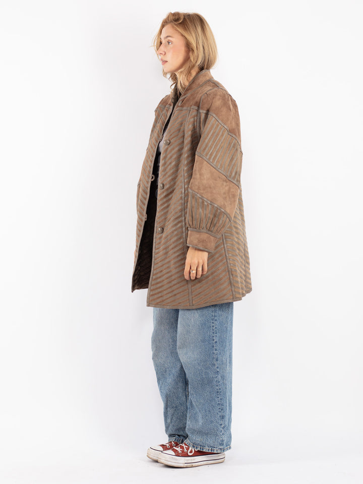 Vintage 70's Women Sheepskin Coat in Beige