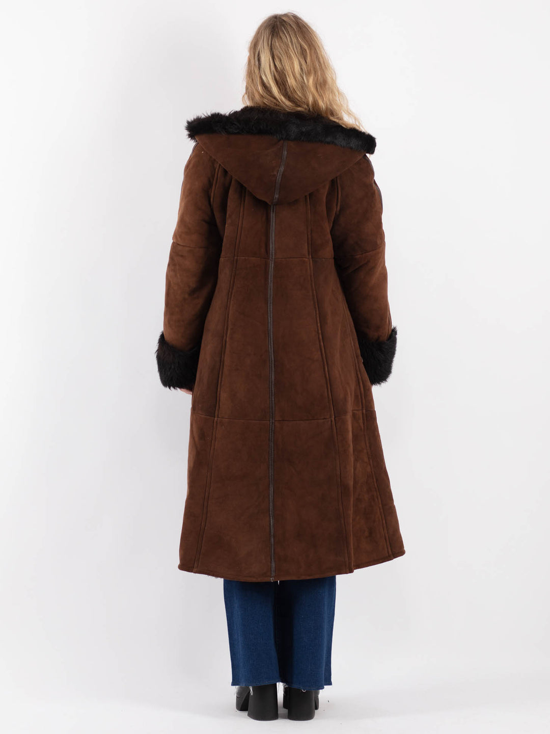 Vintage 70's Women Sheepskin Coat in BrownV9191