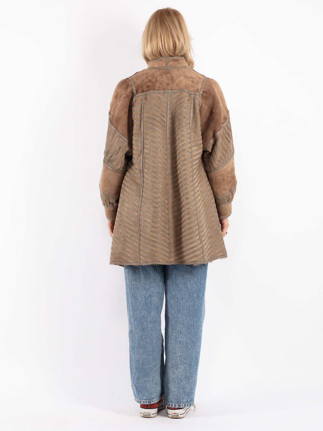 Vintage 70's Women Sheepskin Coat in Beige