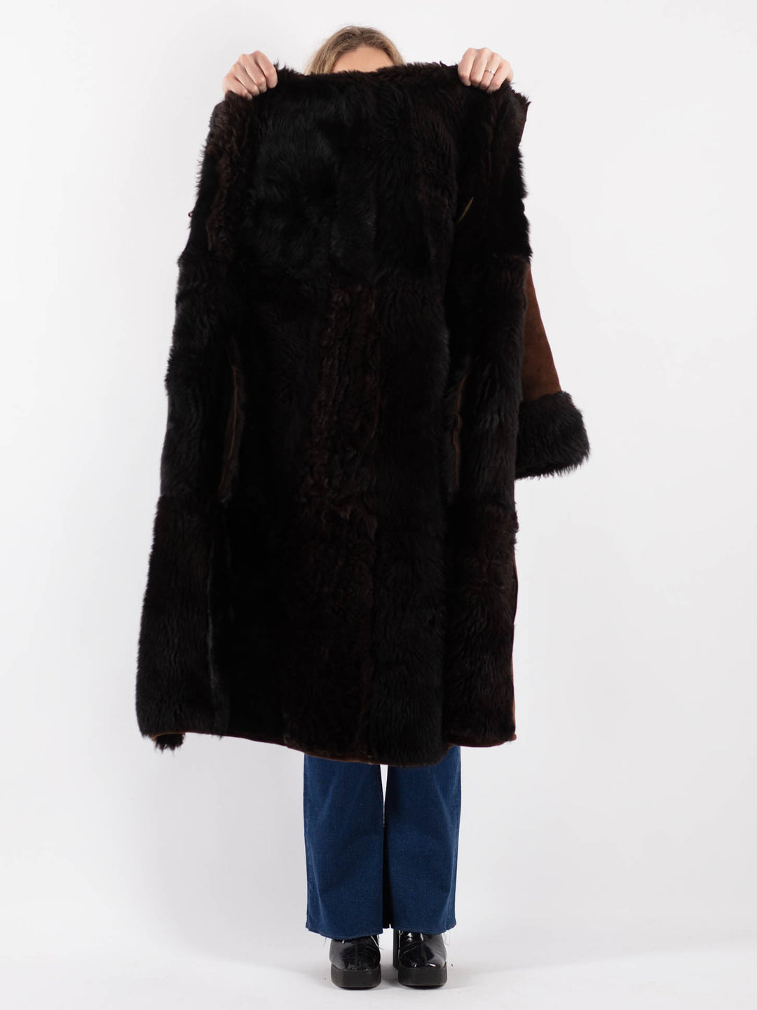 Vintage 70's Women Sheepskin Coat in BrownV9191