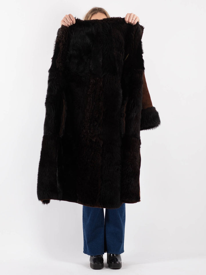 Vintage 70's Women Sheepskin Coat in BrownV9191