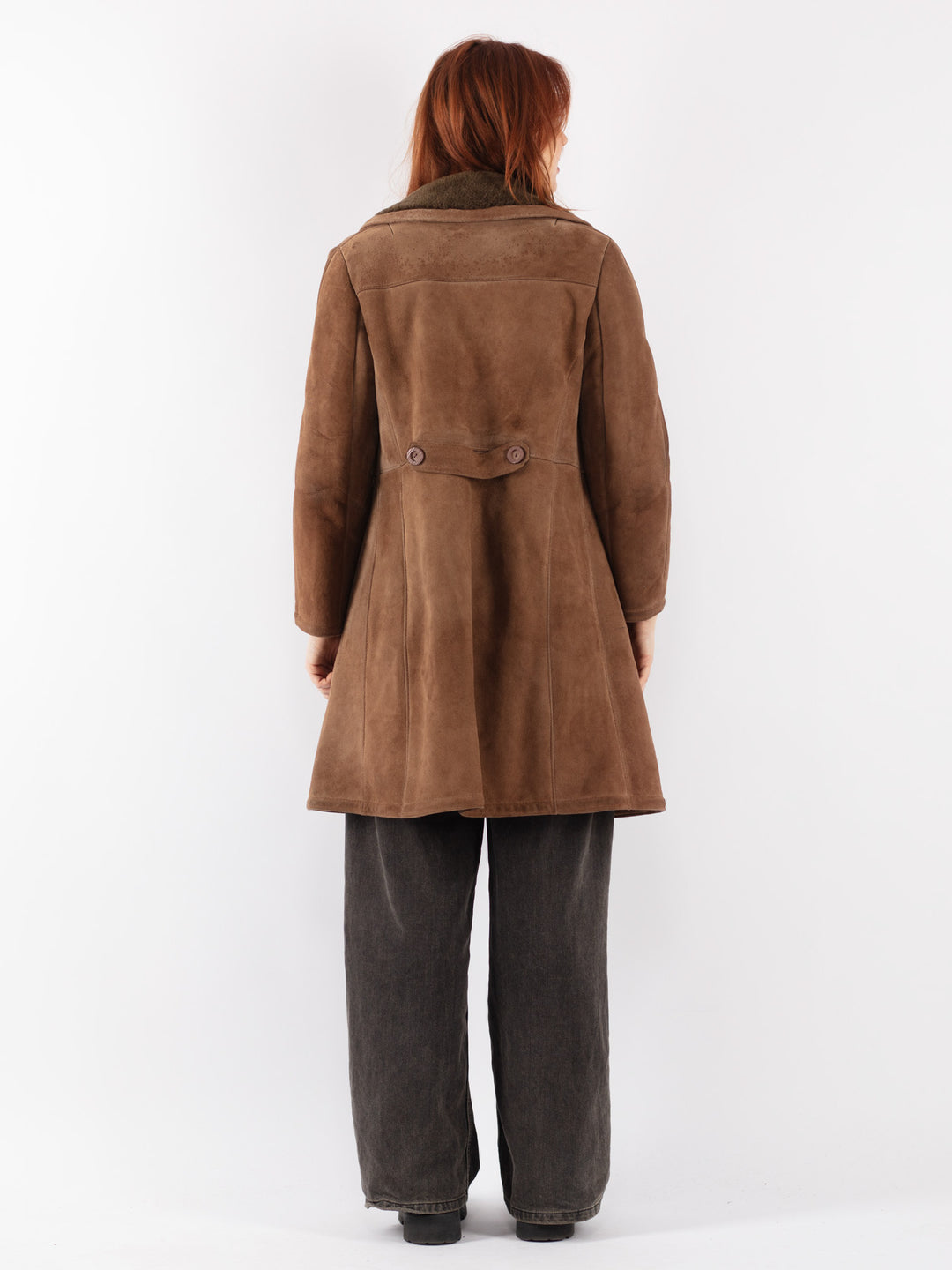 Vintage 70's Women Sheepskin Coat in Brown