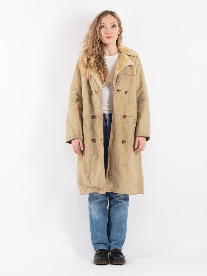 Vintage 70's Women Sheepskin Coat in BeigeV9087