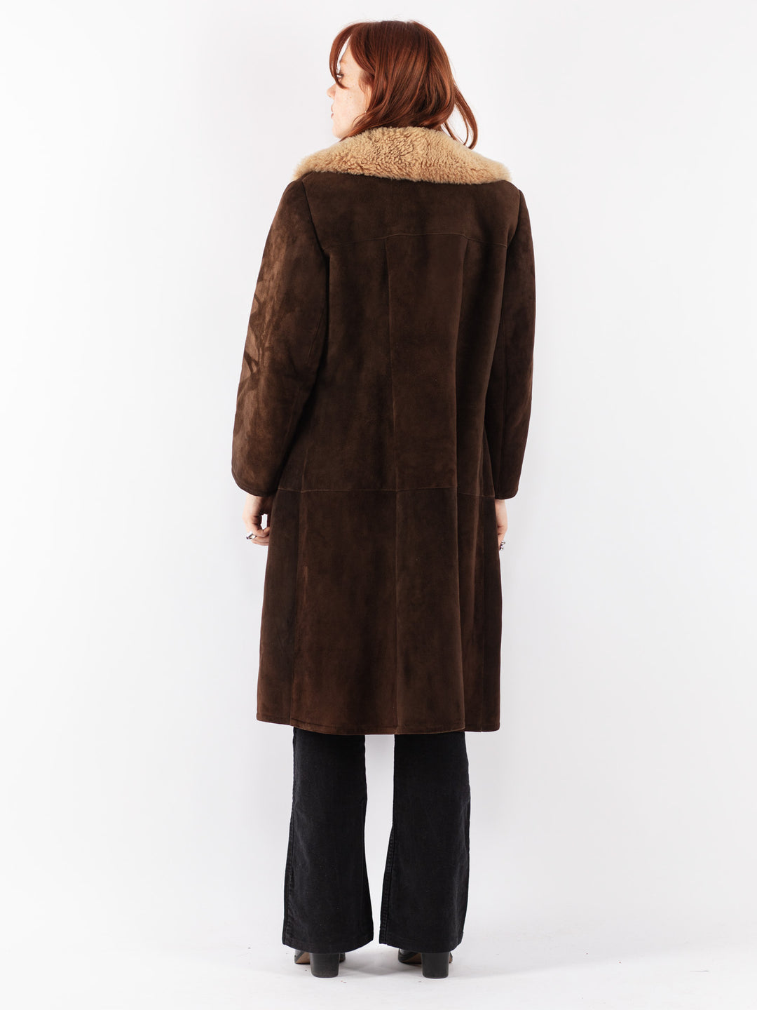 Vintage 70's Women Sheepskin Shearling Coat in