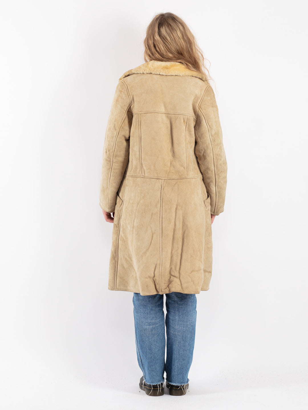 Vintage 70's Women Sheepskin Coat in BeigeV9087