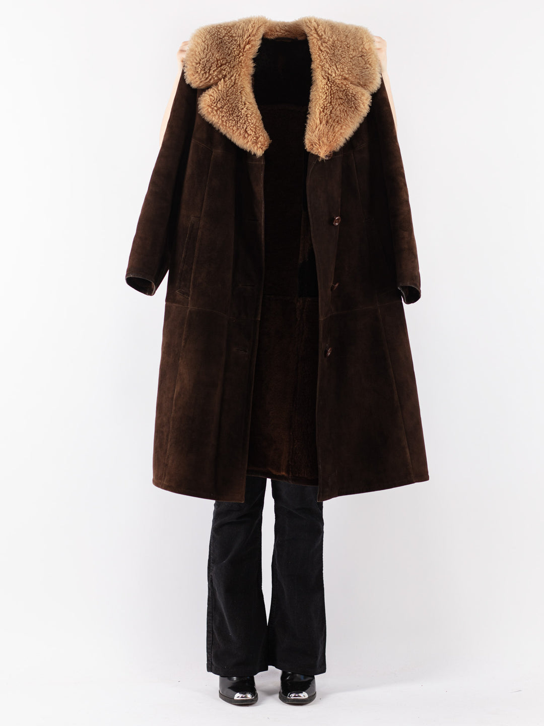 Vintage 70's Women Sheepskin Shearling Coat in