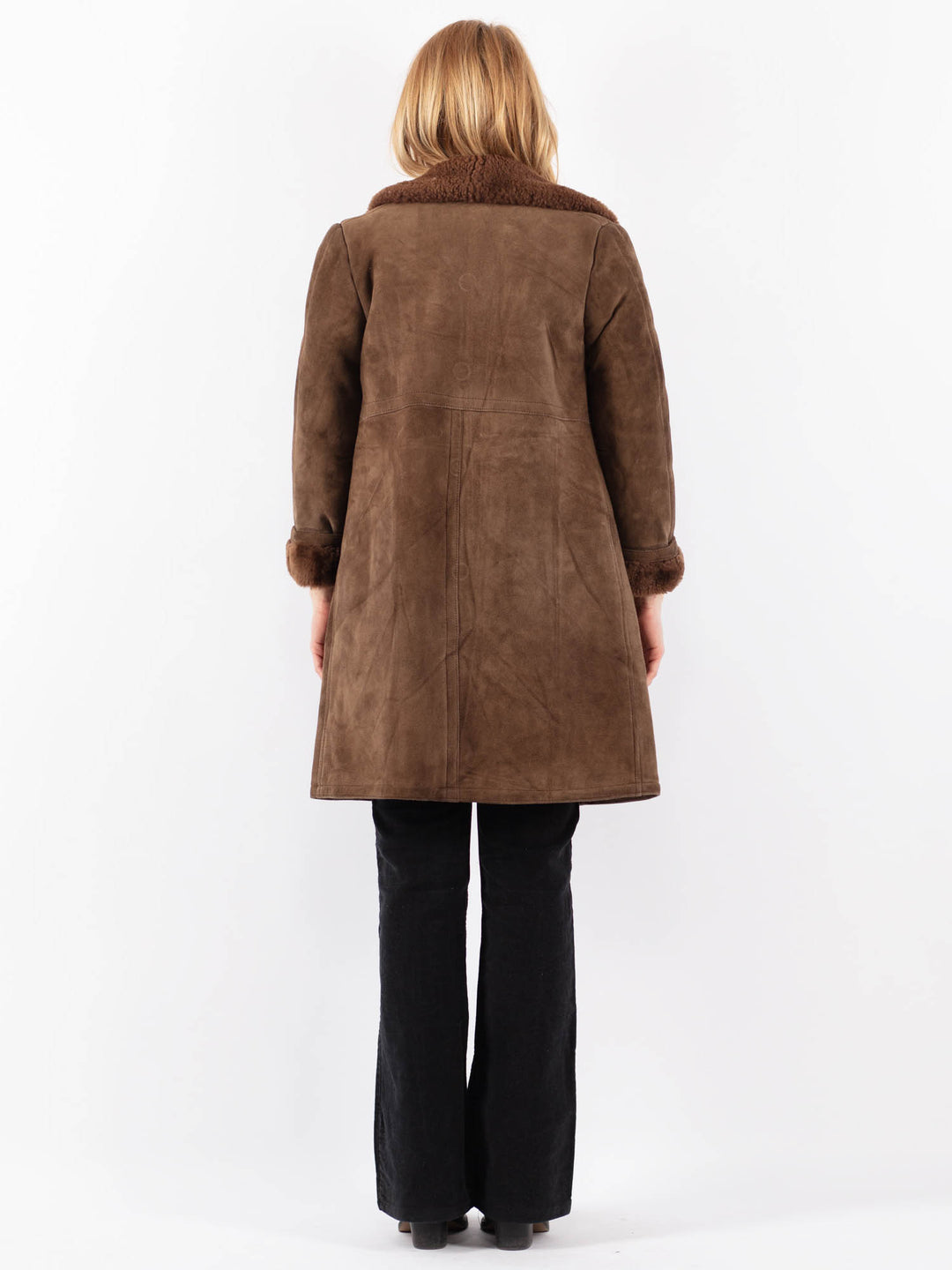 Vintage 70's Women Sheepskin Coat in BrownV9700