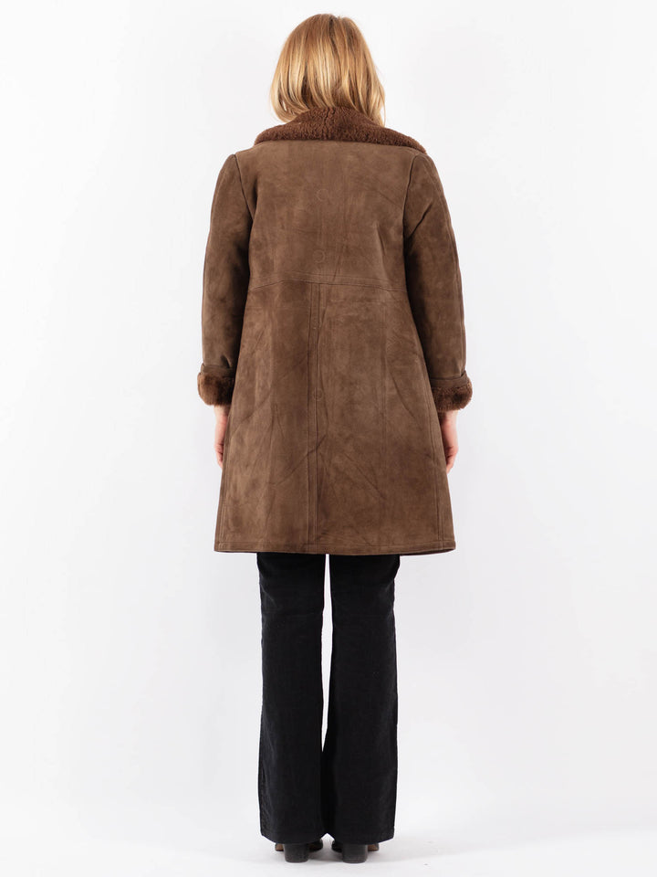 Vintage 70's Women Sheepskin Coat in BrownV9700