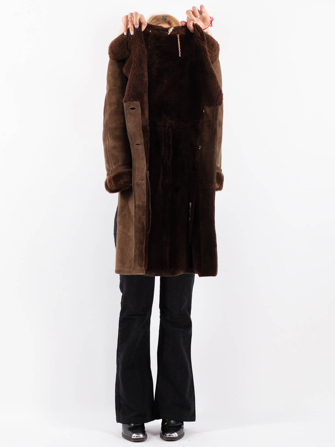 Vintage 70's Women Sheepskin Coat in BrownV9700