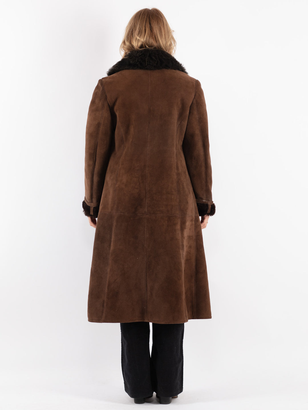 Vintage 70's Women Sheepskin Coat in Brown