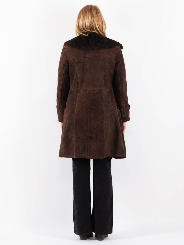 Vintage 70's Women Sheepskin Coat in BrownV9701