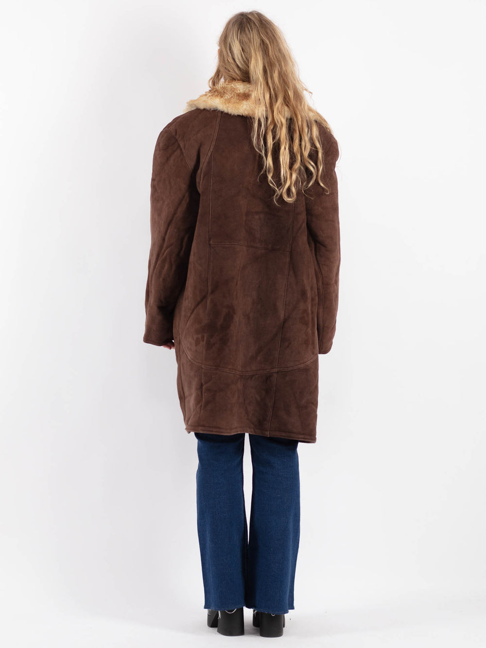 Vintage 70's Women Sheepskin Coat in BrownV9194