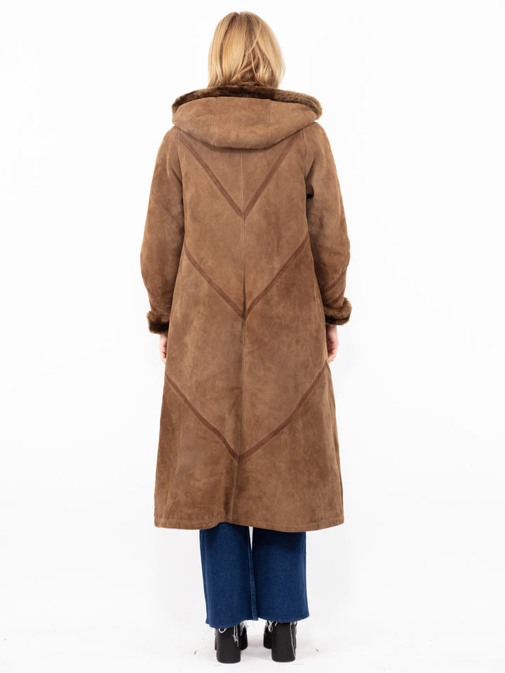 Vintage 70's Women Sheepskin Coat in BrownA0848