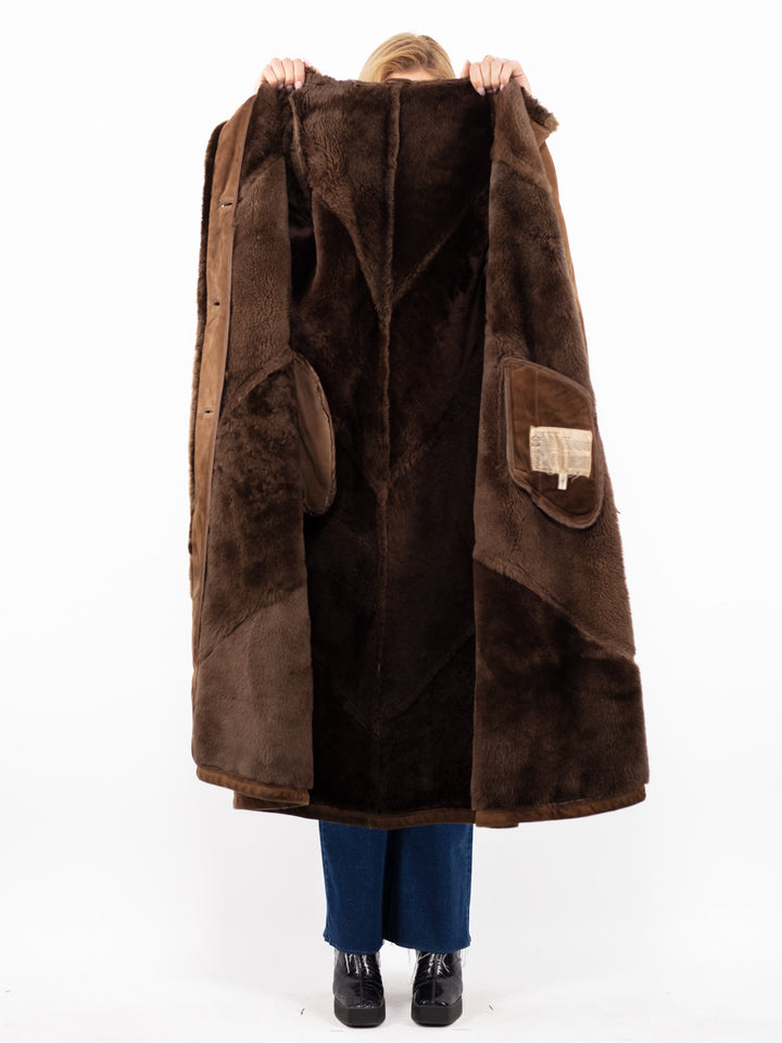 Vintage 70's Women Sheepskin Coat in BrownA0848