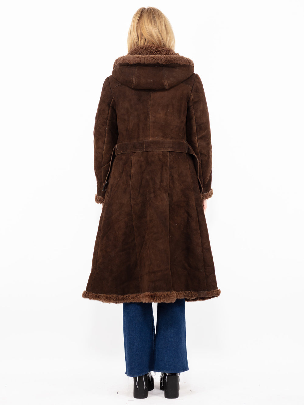 Vintage 70's Women Sheepskin Coat in BrownA0849