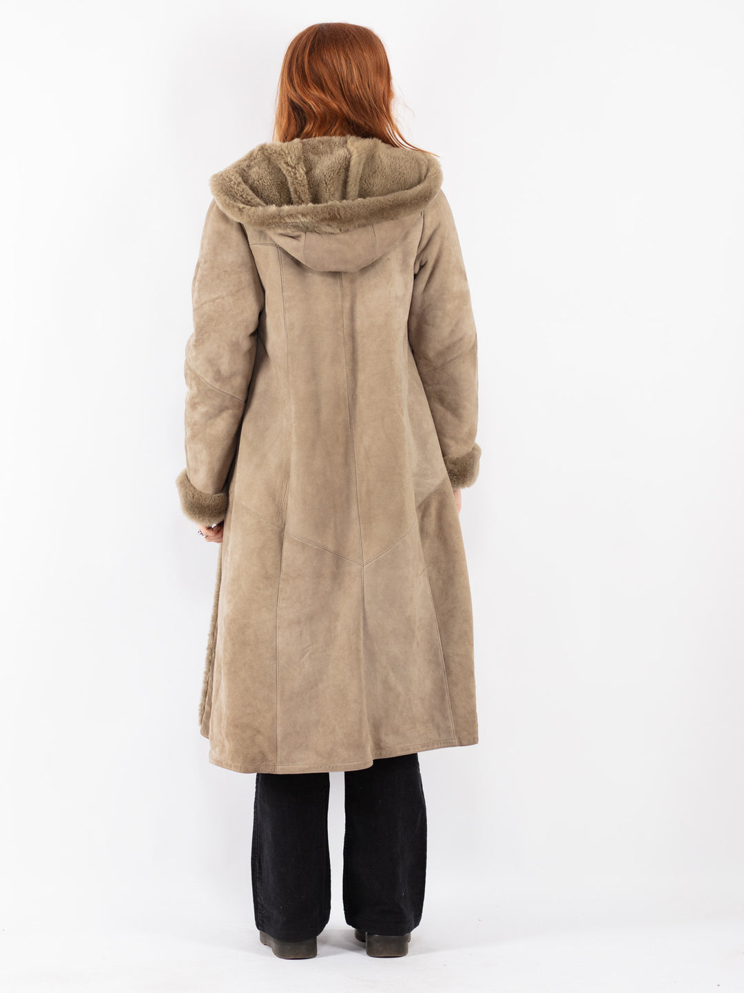 Vintage 70's Women Sheepskin Coat in Beige