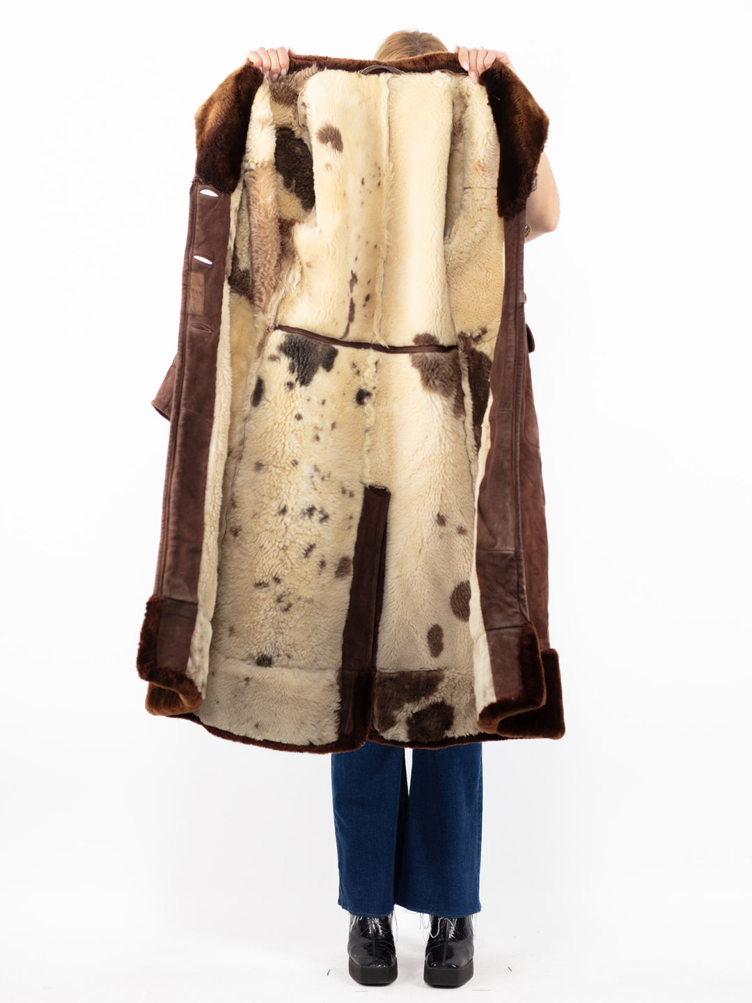 Vintage 70's Women Sheepskin Coat in BrownA0852