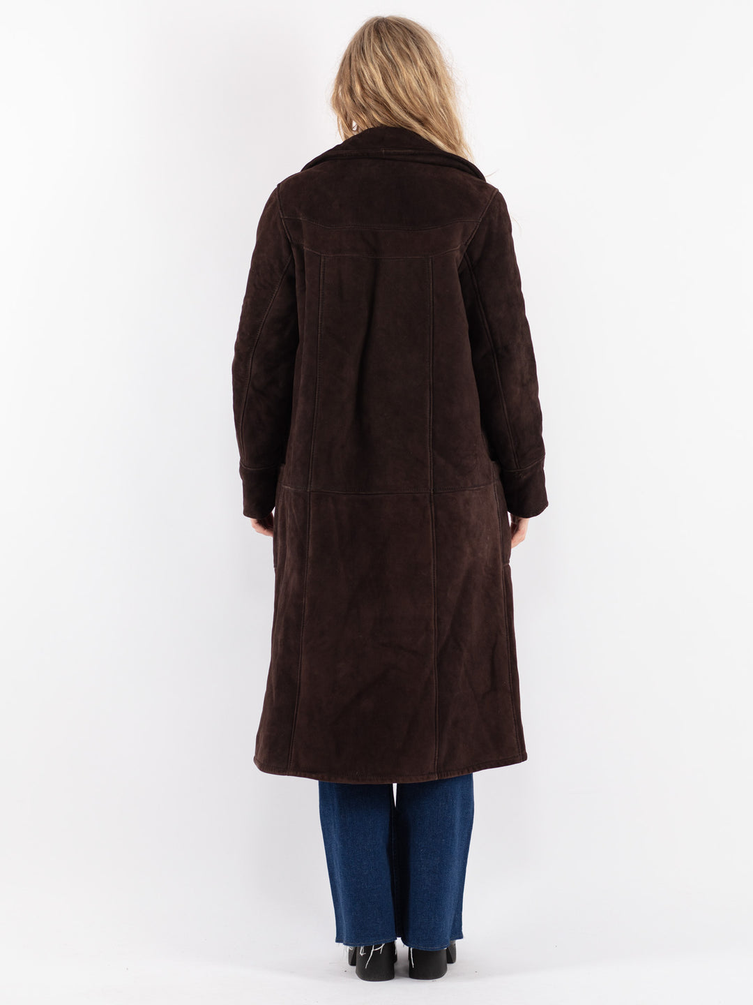 Vintage 70's Women Sheepskin Coat in Brown