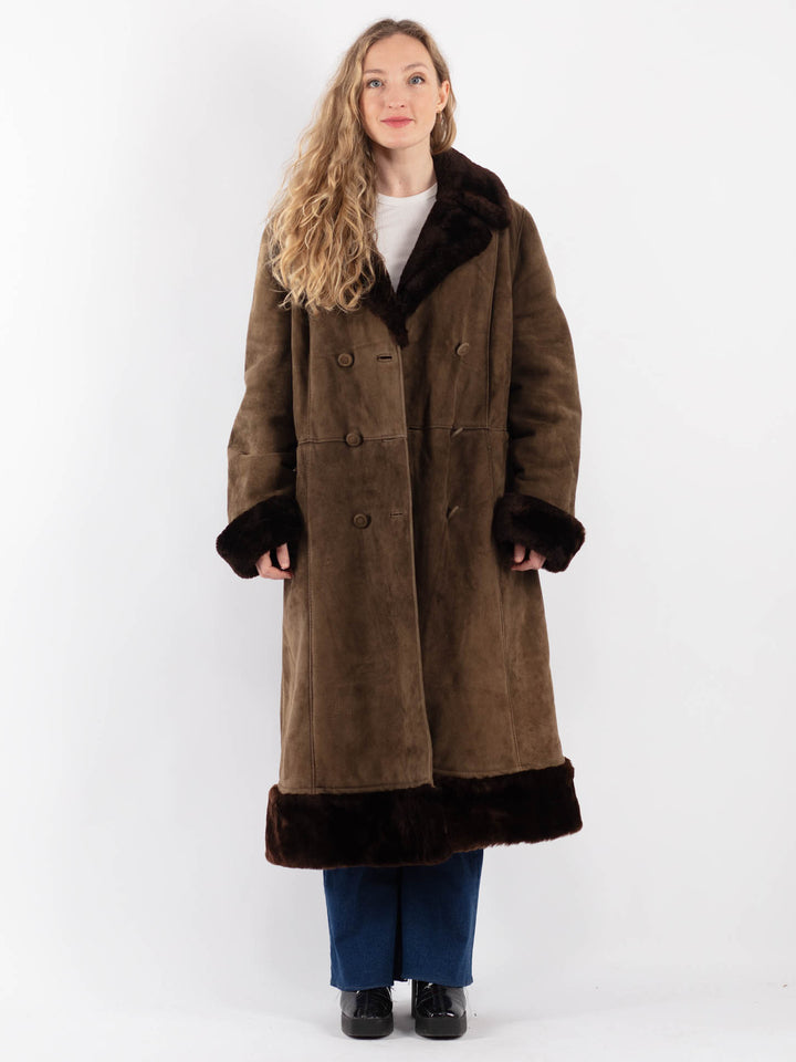 Vintage 70's Women Sheepskin Coat in BeigeV9202
