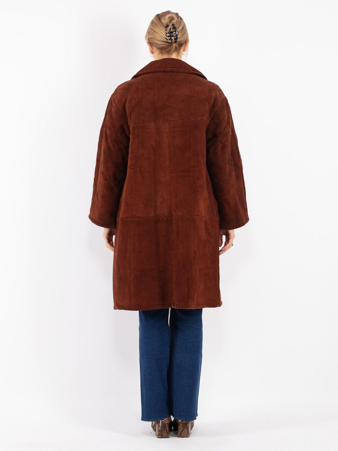 Vintage 70's Women Sheepskin Coat in Brown