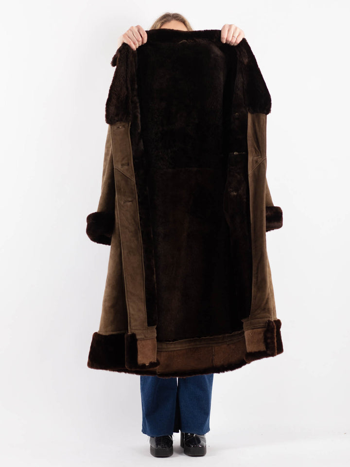 Vintage 70's Women Sheepskin Coat in BeigeV9202