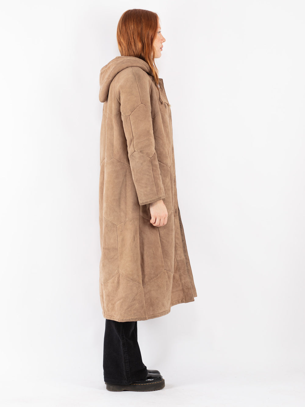 Vintage 70's Women Sheepskin Coat in Beige
