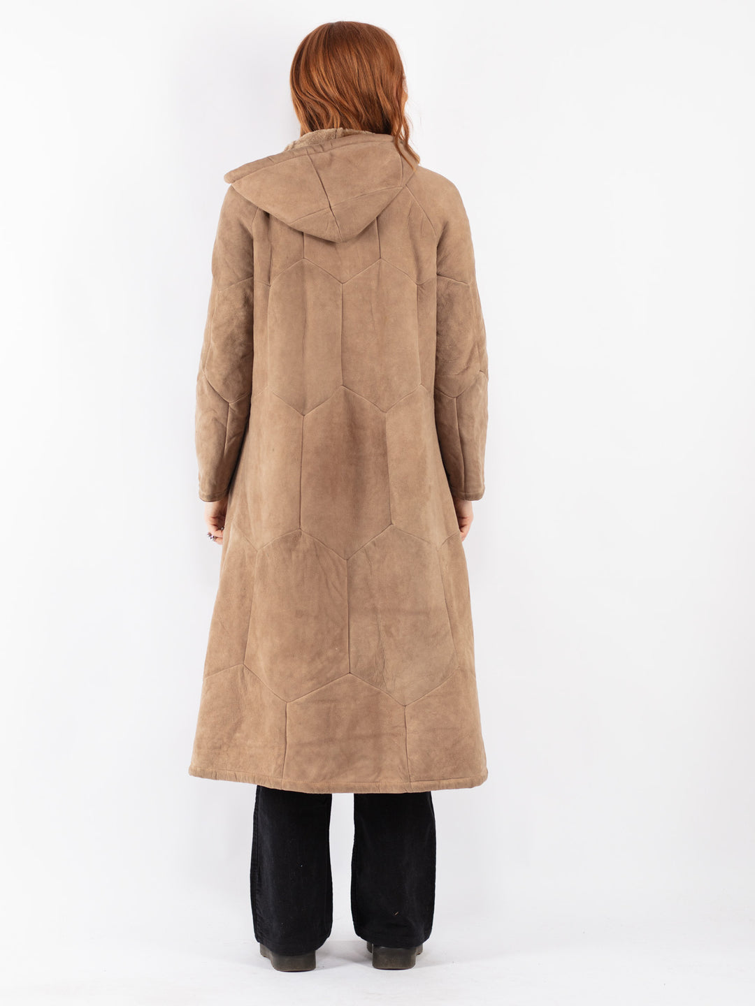 Vintage 70's Women Sheepskin Coat in Beige