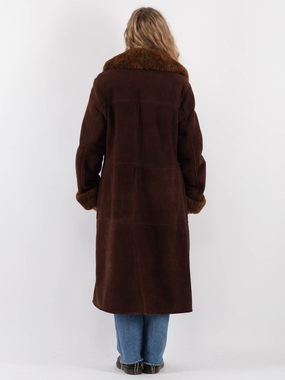 Vintage 70's Women Sheepskin Coat in Brown
