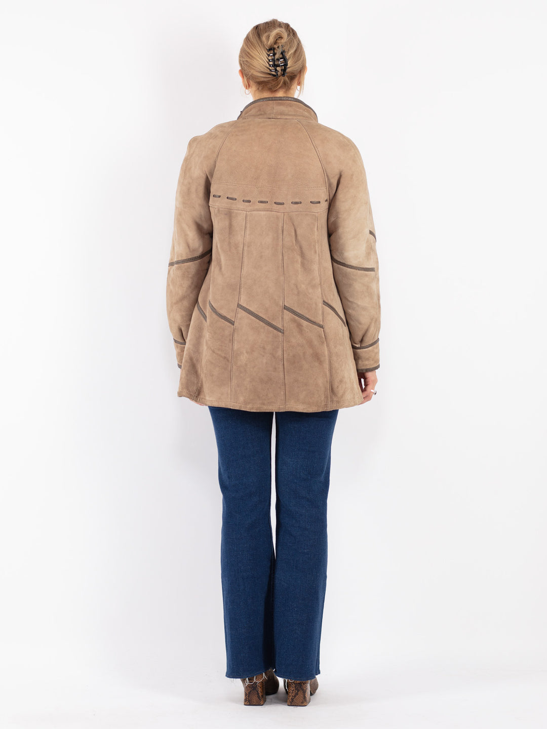 Vintage 70's Women Sheepskin Coat in Beige