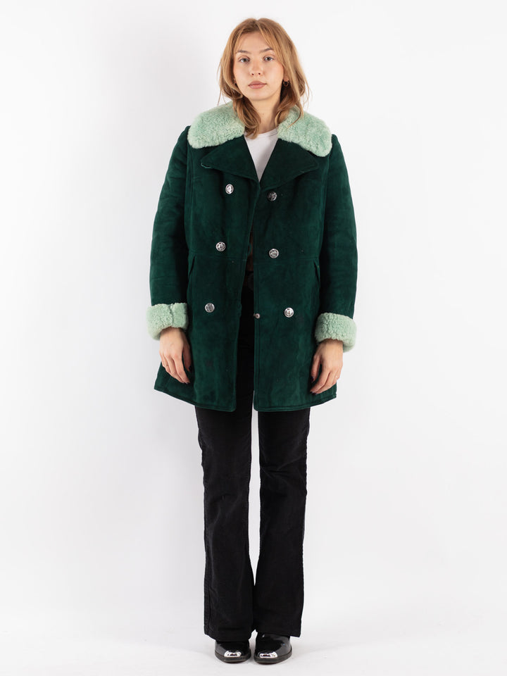 Vintage 70's Women Sheepskin in Green