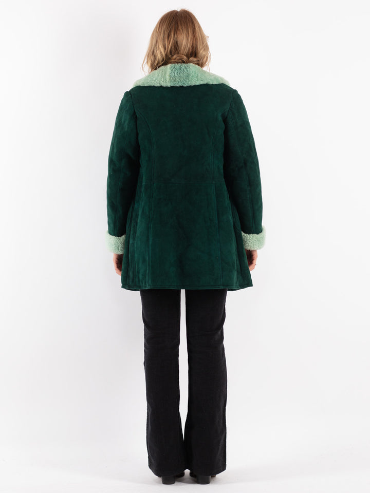 Vintage 70's Women Sheepskin in Green