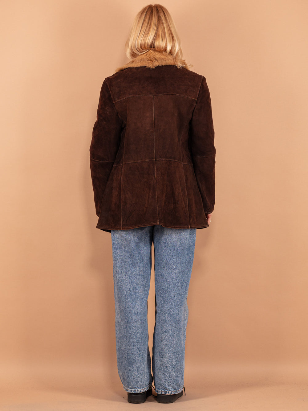 Vintage 70's Women Sheepskin Coat in Brown - NorthernGrip