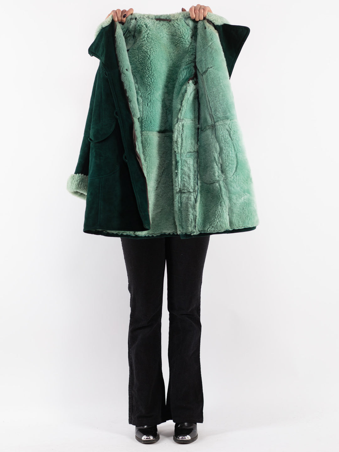 Vintage 70's Women Sheepskin in Green