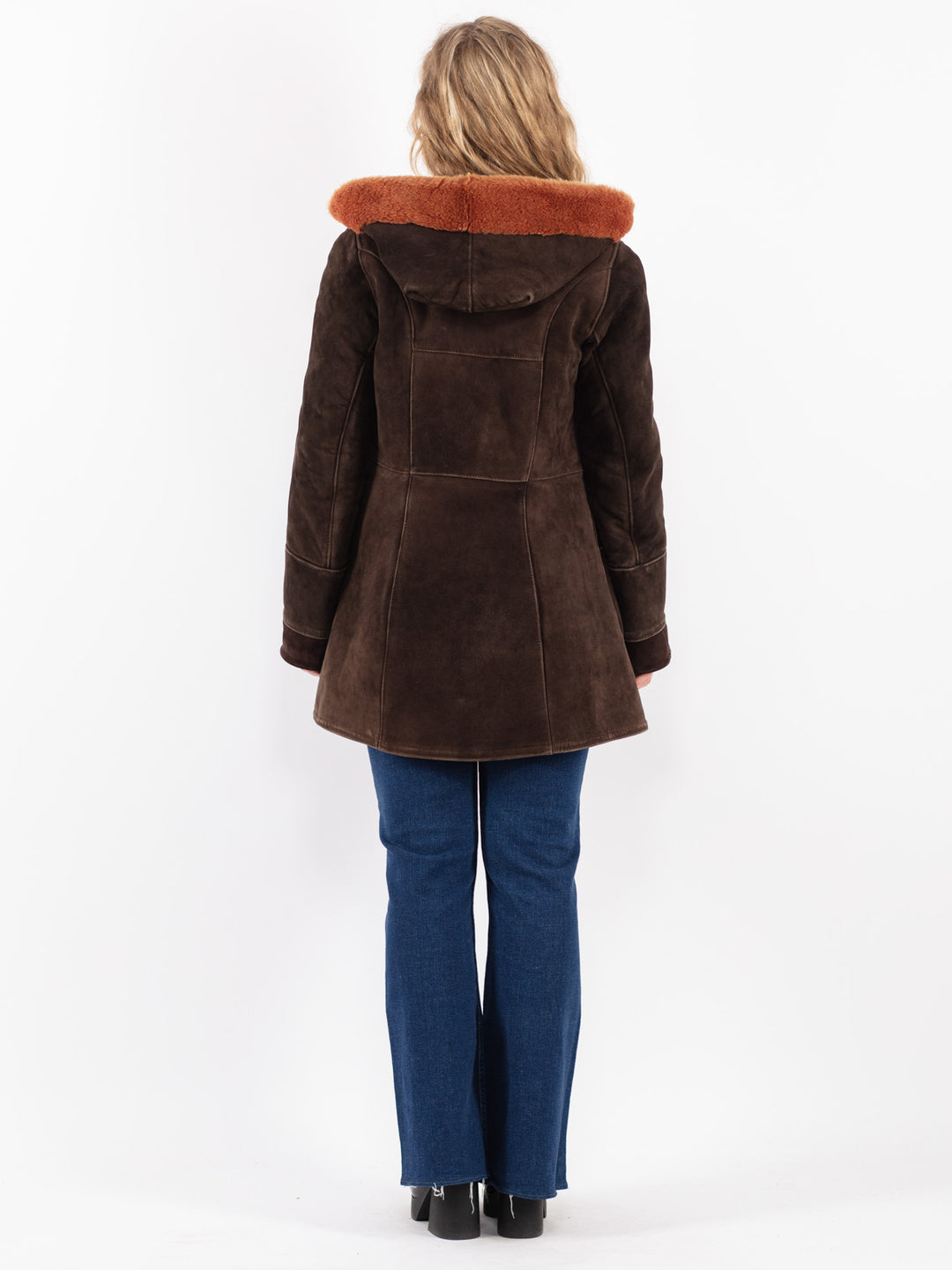 Vintage 70's Women Sheepskin Coat in Brown