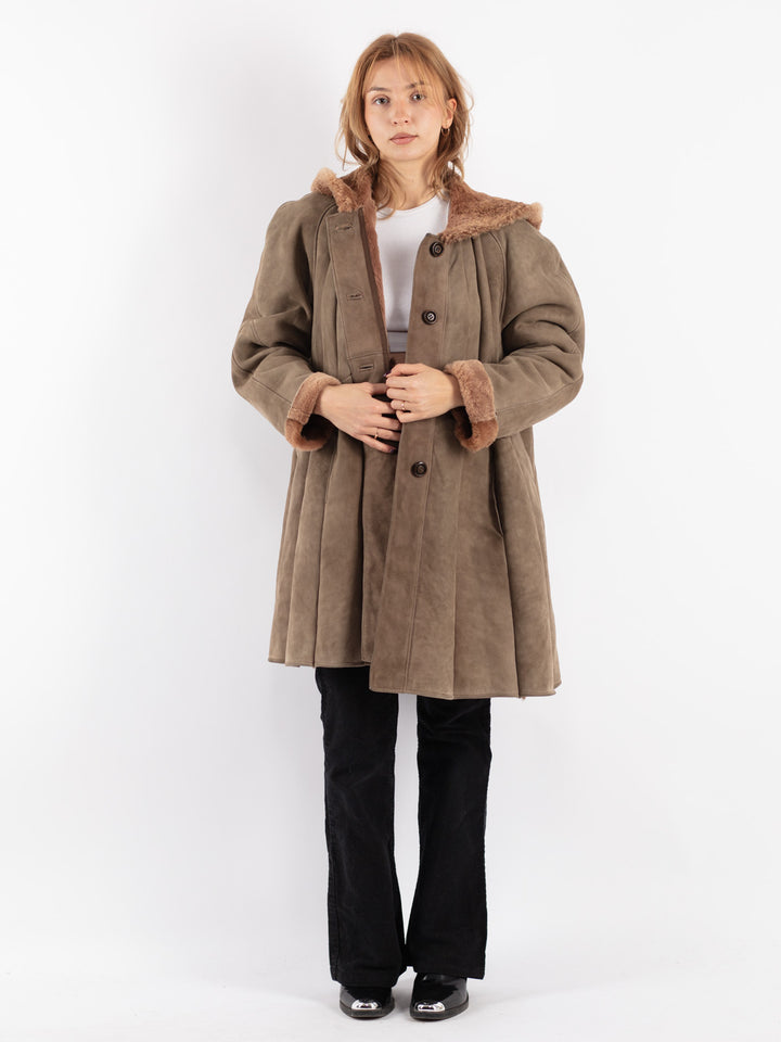 Vintage 70's Women Sheepskin in Beige