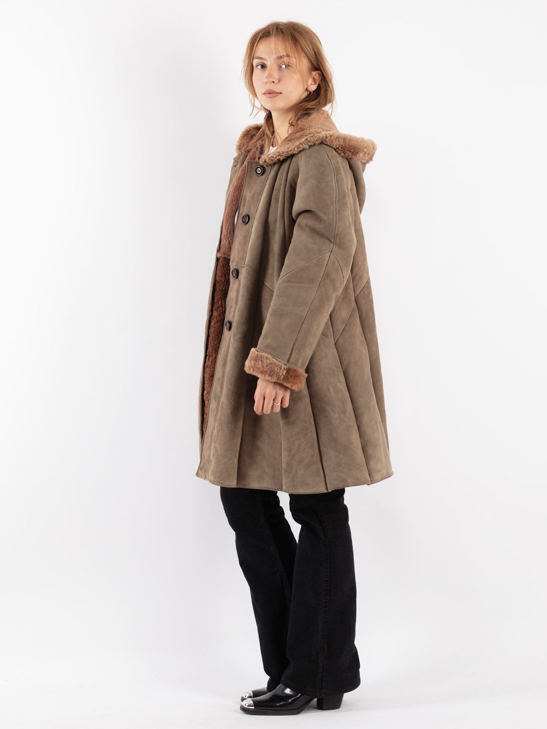 Vintage 70's Women Sheepskin in Beige