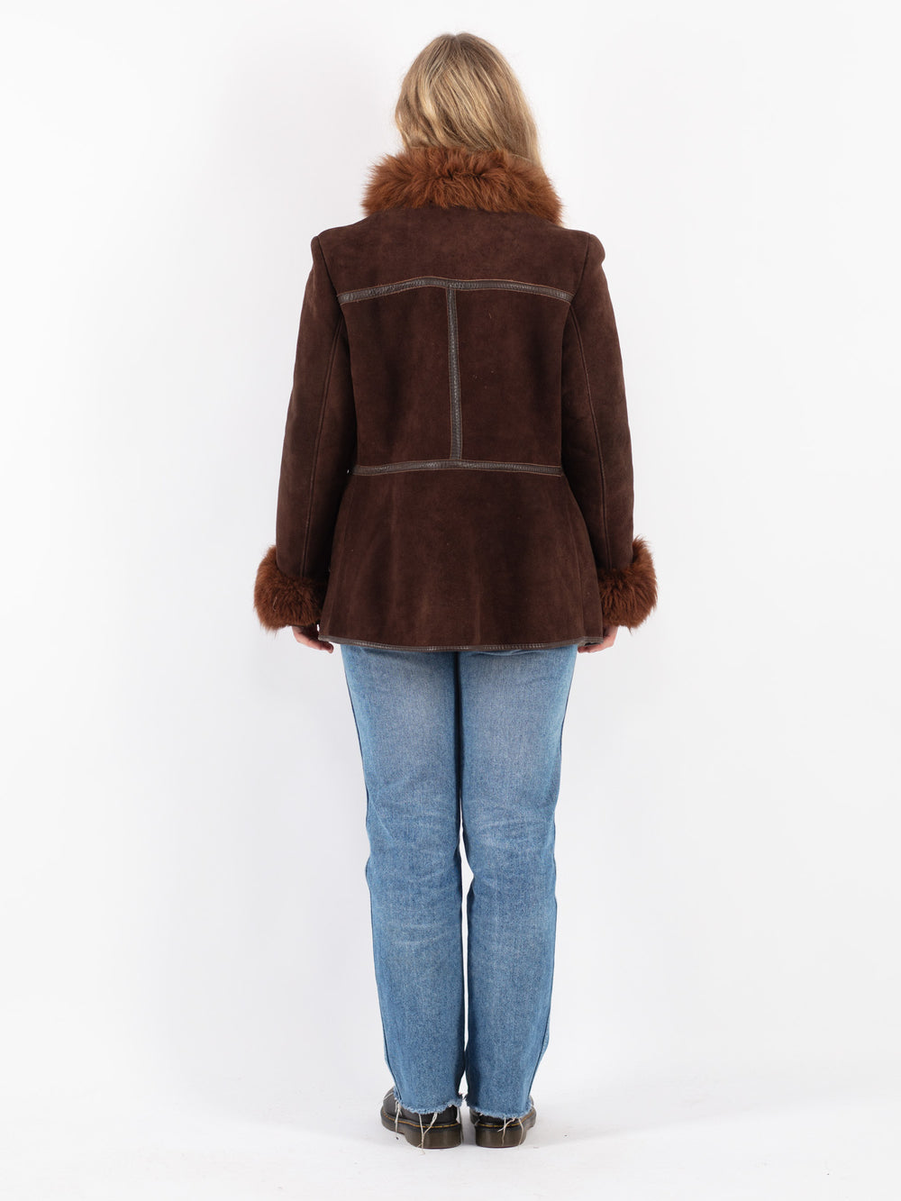 Vintage 70's Women Sheepskin Coat in Brown