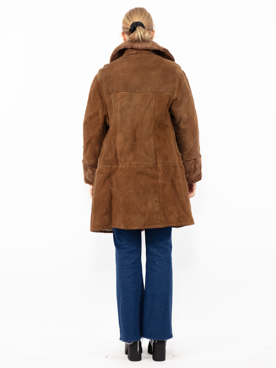 Vintage 70's Women Sheepskin Coat in Brown