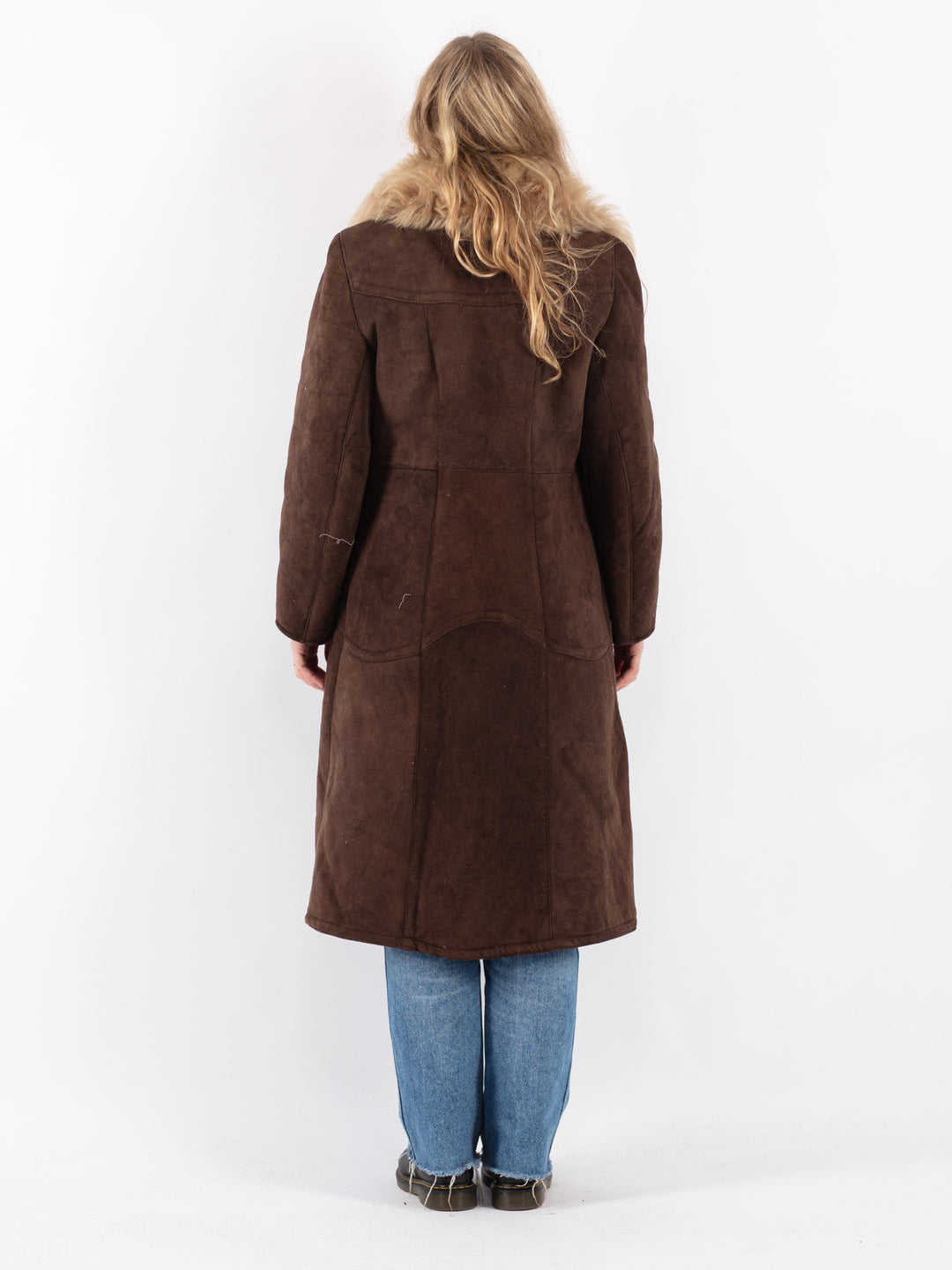 Vintage 70's Women Sheepskin Coat in Brown