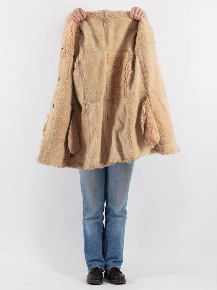 Vintage 70's Women Sheepskin Coat in BrownV9303