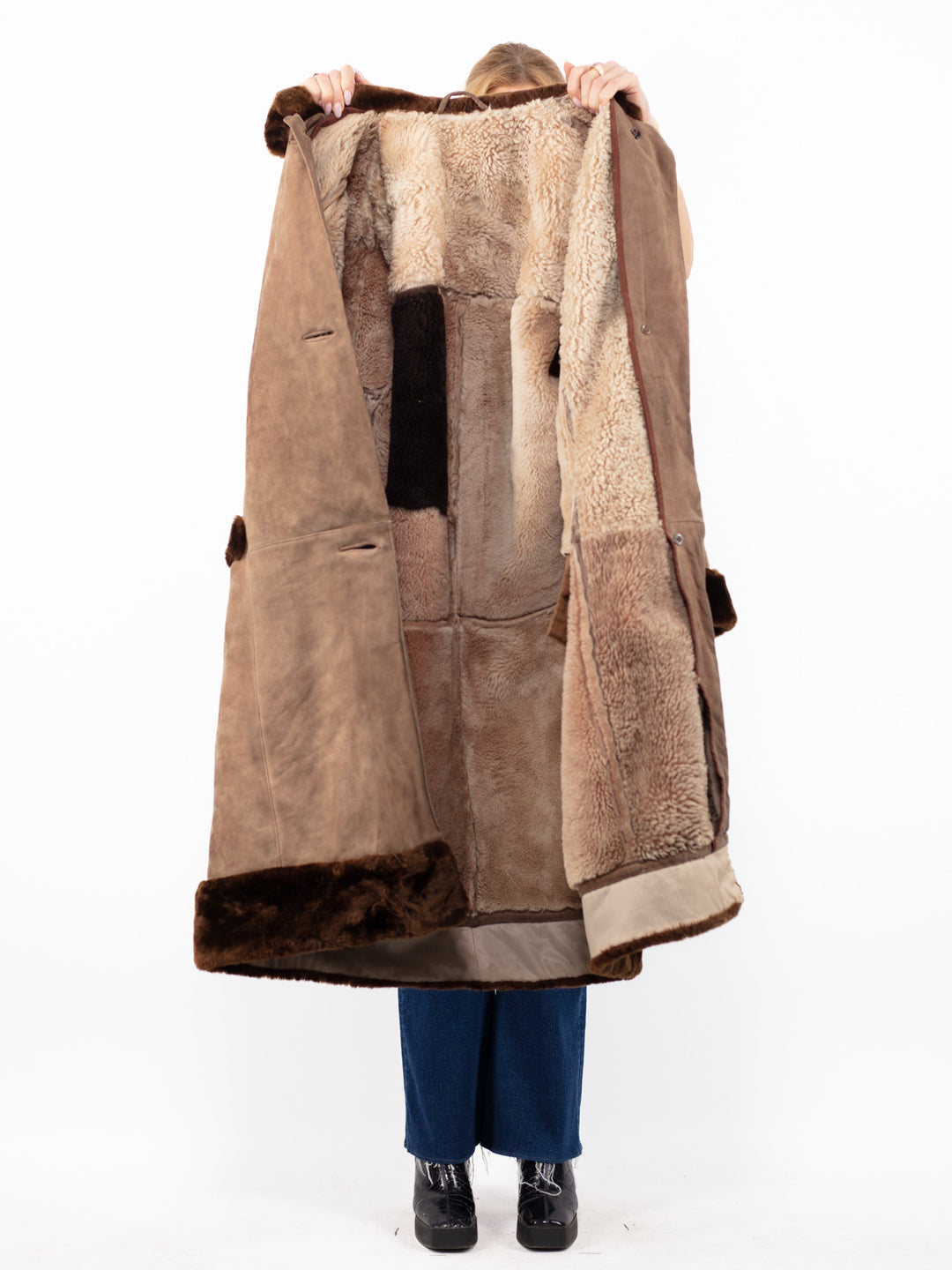 Vintage 70's Women Sheepskin Coat in BrownA0862